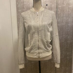 Tenax white perforated genuine leather bomber, S